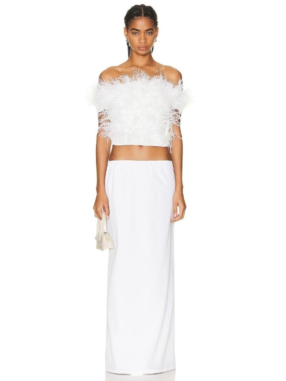 Cult Gaia Sosha Feather Top in Off White 6 New Womens Blouse - Picture 3 of 16